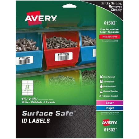 AVERY Label, Srfsafe, Rem, Wht, 300Pk AVE61502